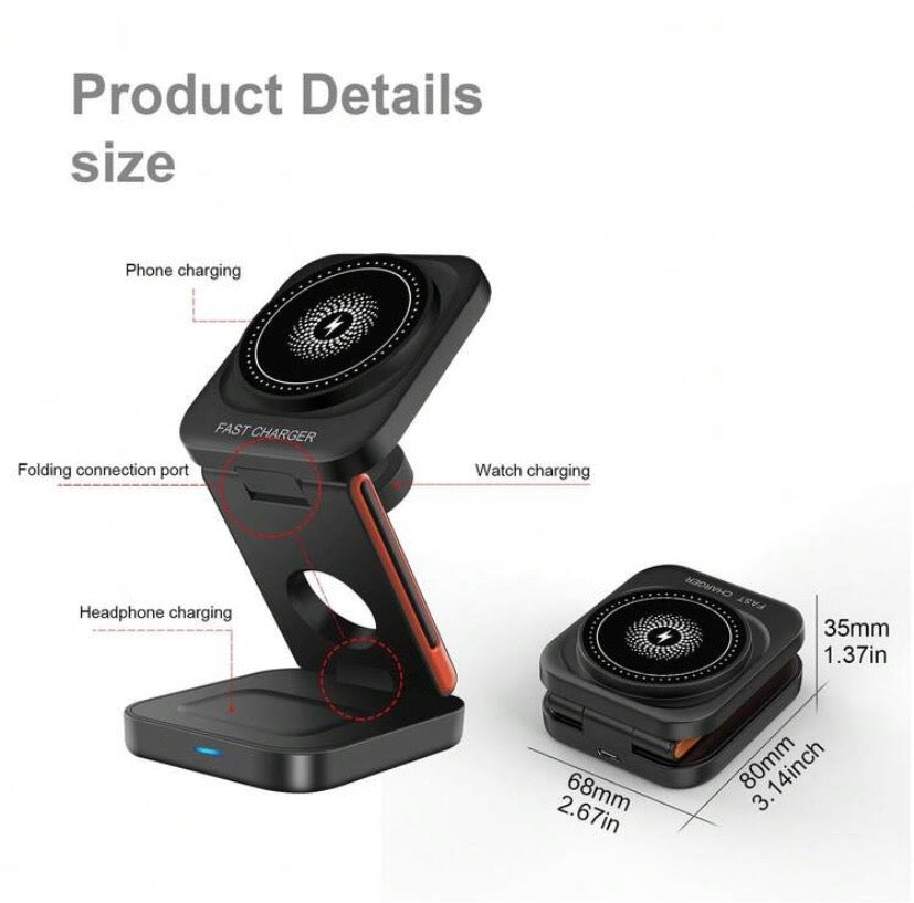 Assiora MagDock – 3-in-1 Magnetic👉Wireless Charger