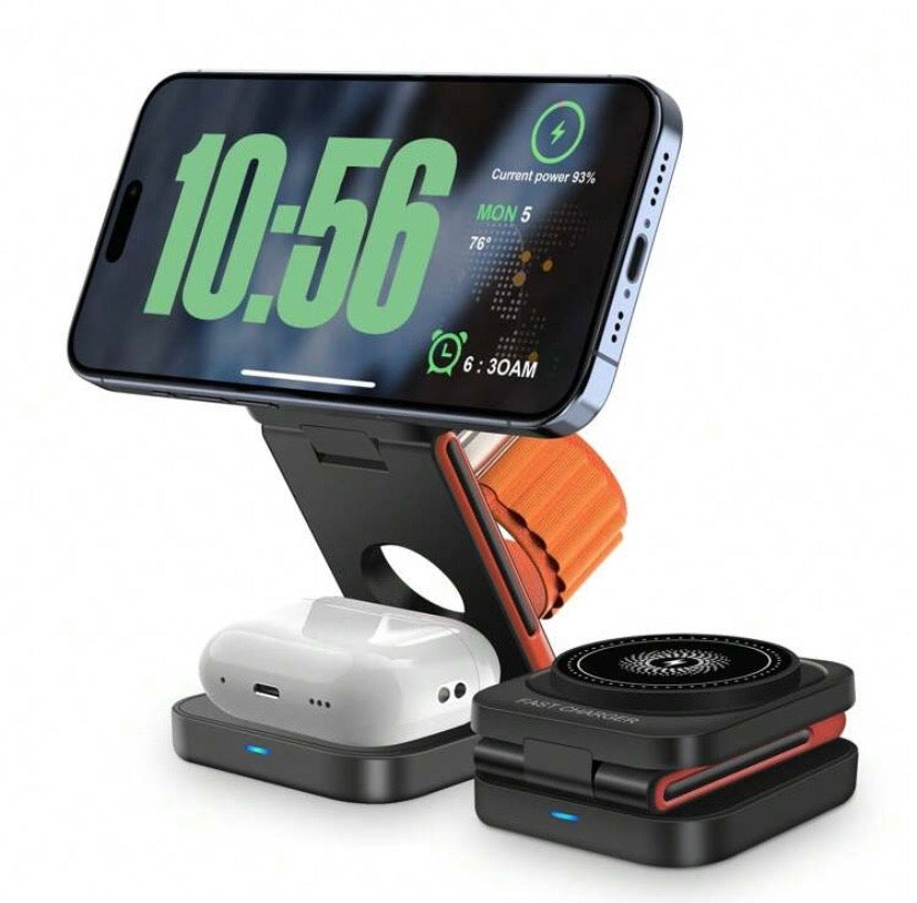 Assiora MagDock – 3-in-1 Magnetic👉Wireless Charger
